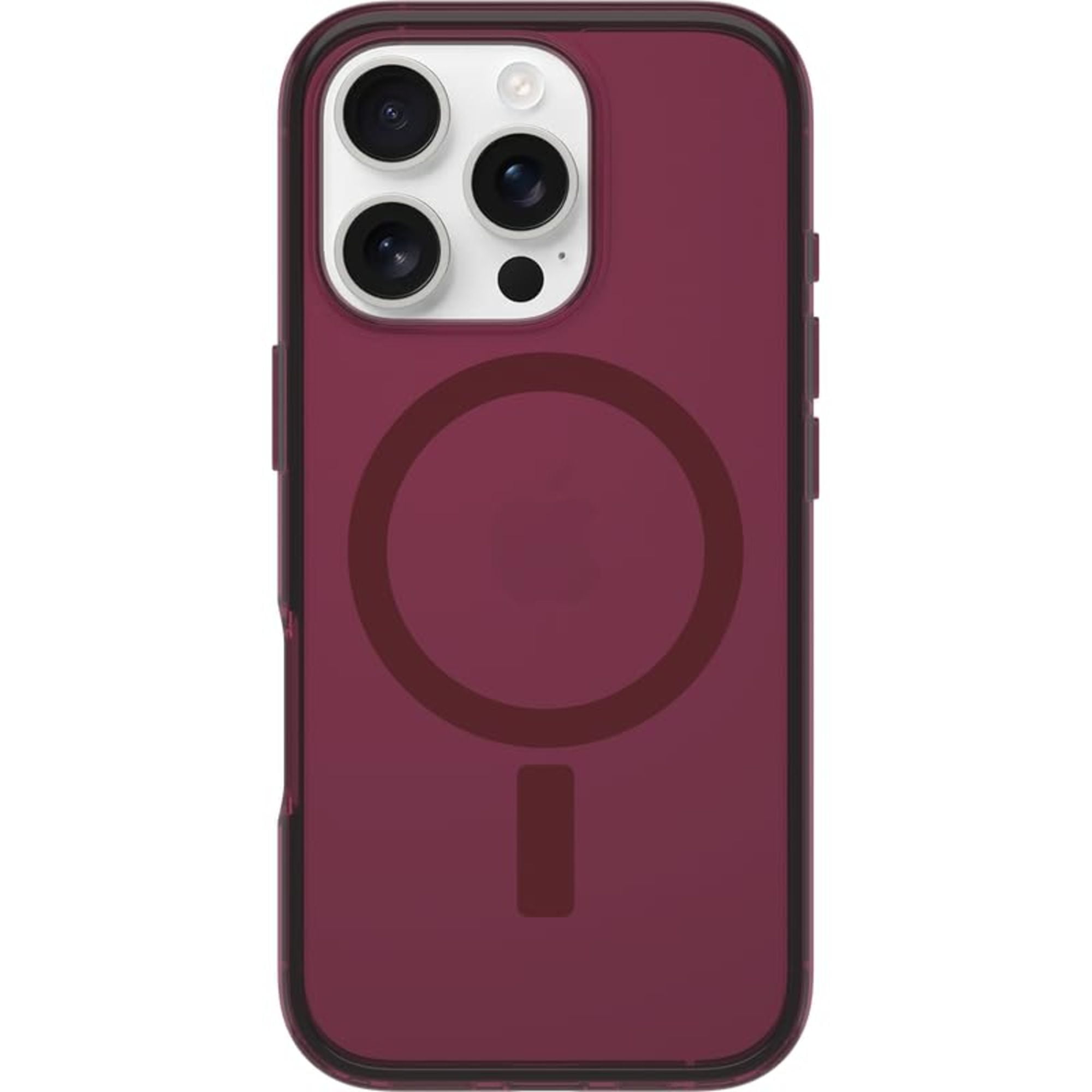 OtterBox iPhone 16 Pro - Symmetry MagSafe Case - Ultra-Slim - Raised Edges Protect Camera & Screen - Clear Red