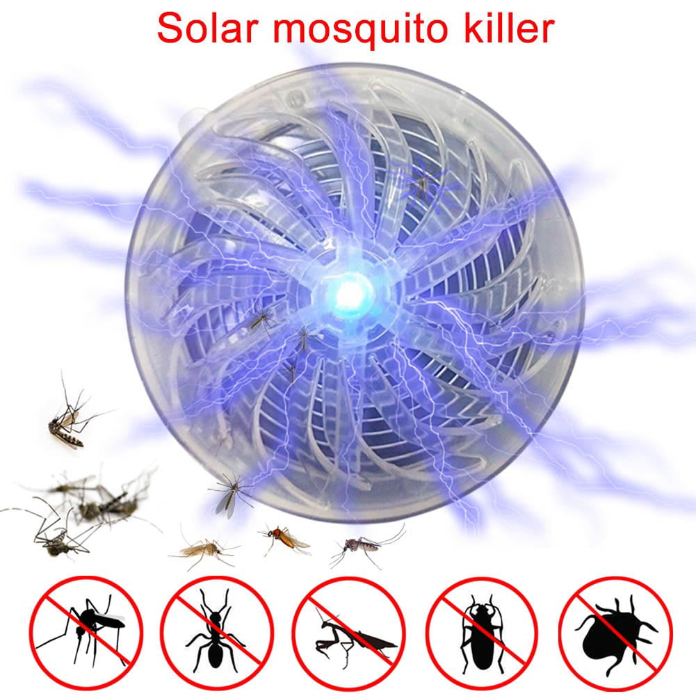 Solar Powered Buzz UV Lamp Light Fly Insect Bug Mosquito Kill Zapper Killer