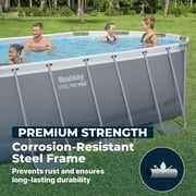 Bestway Steel Pro MAX 18 x 9 x 48 Metal Frame Above Ground Pool Set Pump, Ladder & Cover