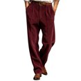thumbnail image 4 of Dpytoraw Men's Relaxed Fit Corduroy Dress Pants Straight Leg Business Casual Trousers Red L, 4 of 5