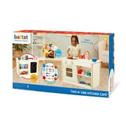 Battat Two n One Wooden Kitchen Café with Dishes and Chalkboard, Toddler and Preschool Toys