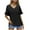 Black-02, variant on Mittory Womens Tops Casual V Neck Ruffle Sleeve T Shirts Babydoll Loose Fit Peplum Tops