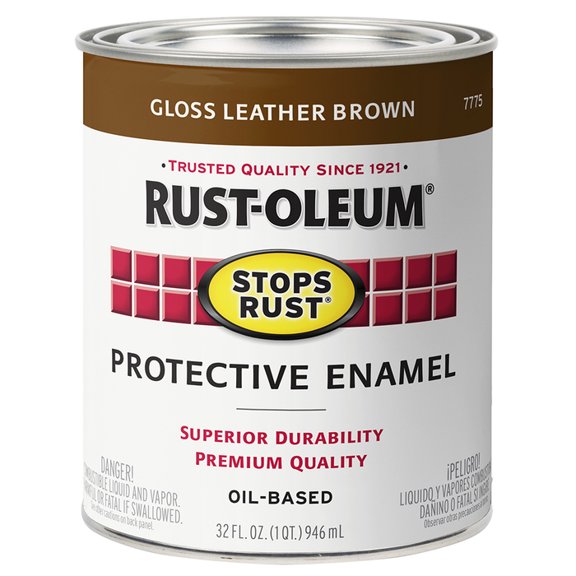 2-Pack of 1 qt Rust-Oleum 7775502 Leather Brown Stops Rust Protective Enamel