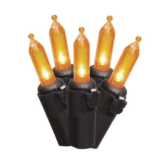 Orang Lights, 100CT, LED Minis, 19.5ft, Halloween Indoor/Outdoor, by Way To Celebrate