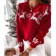 thumbnail image 3 of 2023 New Winter Christmas Women Knitting Sweaters Deer Print Jacquard Knitwear Long Sleeve O Neck Pullover Top Oversized Clothes, 3 of 4