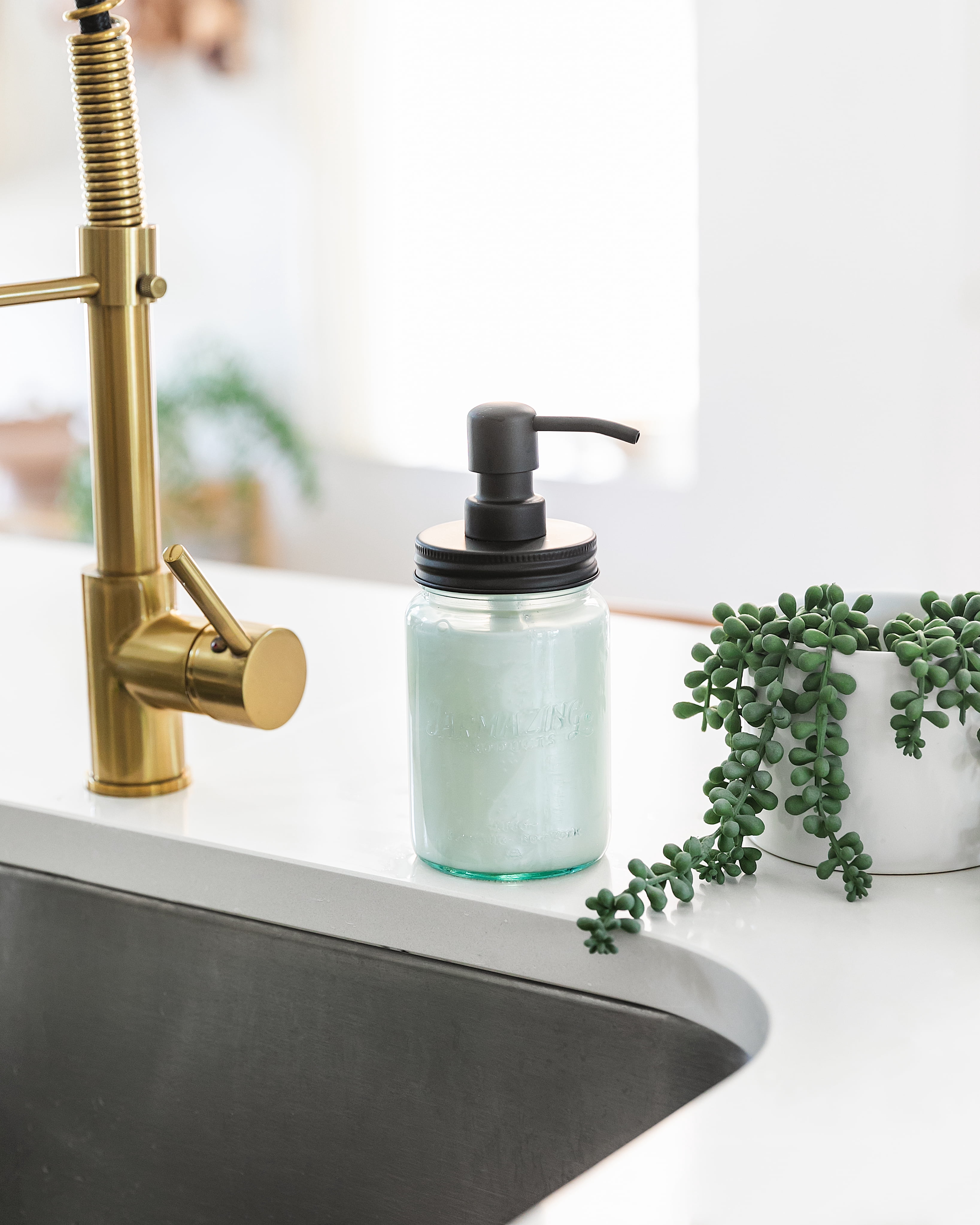 Glass Mason Jar with Pump - Thumbnail 4