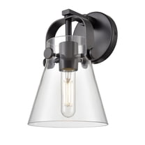 Innovations Lighting  Pilaster II Cone - 1 Light 6" Wall-Mounted Sconce Clear/Matte Black