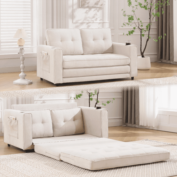 Loveseat - Linen/Modern/Small Space - Ideal for Living Room/Apartment