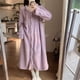 thumbnail image 1 of Bata con volantes para mujer, ropa de dormir con botones, camisón de pijama liso de manga larga, ropa de casa de lana cálida, ropa de invierno japonesa, 1 of 3