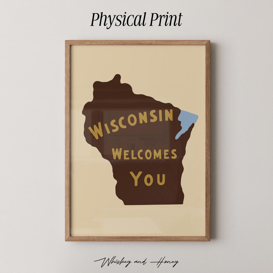 Wisconsin Mid Century Modern Travel Travel Wall Art Unframed Paper Print