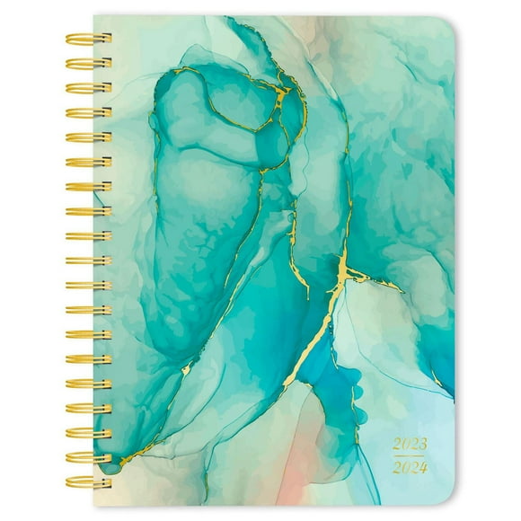 Plato Crackled Blush 2024 6x7.75 Inch 18 Months Desk Planner, July 2023 - December 2024, 9781975457419