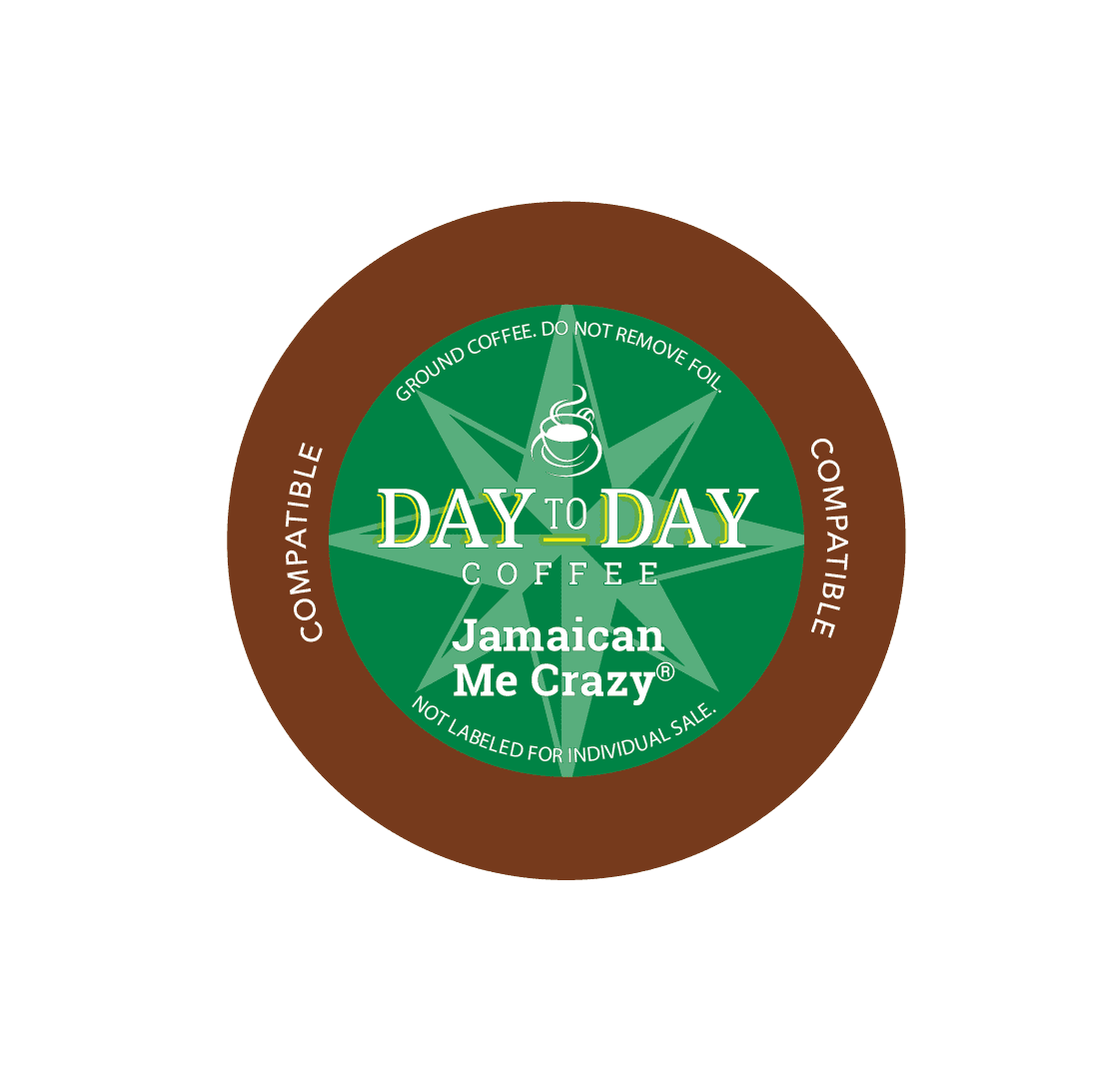 Day To Day Jamaican Me Crazy Single Serve Coffee Cups, Fits Keurig K Cup Brewers, 12 Coffee Pods