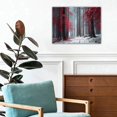 thumbnail image 3 of Red Leaves Winter Forest Canvas Wall Art, Snowy Red Tree Landscape Print, Moody Nature Artwork for Living Room Bedroom Office Decor, Ready to Hang, 3 of 6
