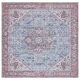 thumbnail image 3 of SAFAVIEH Tucson Jayla Oriental Machine Washable Area Rug, Gray Blue/Rust, 6' x 6' Square, 3 of 15