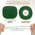 thumbnail image 2 of 164 Yards Size 3 Green Pearl Cotton Crochet Thread Lace Weight Yarn Tatting Thread for Crocheting Knitting Embroidery Sewing, 2 of 7