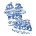 thumbnail image 4 of Ladies' Fashionable Casual Reindeer Snowflake Christmas Tree Christmas Snowman Print Silk Satin Short Sleeved Button Up Pajamas Set Silk Pajamas for Women Shorts Set Women Pajamas Set Tall Transparent, 4 of 4