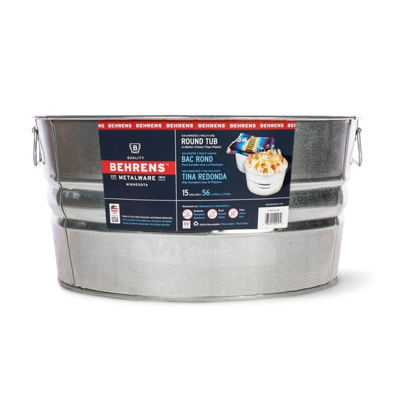 Behrens 15 Gallon Round Galvanized Steel Tub