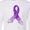 thumbnail image 4 of Inktastic Alzheimer's Awareness Purple Ribbon Made of Heart Long Sleeve Youth T-Shirt, 4 of 5