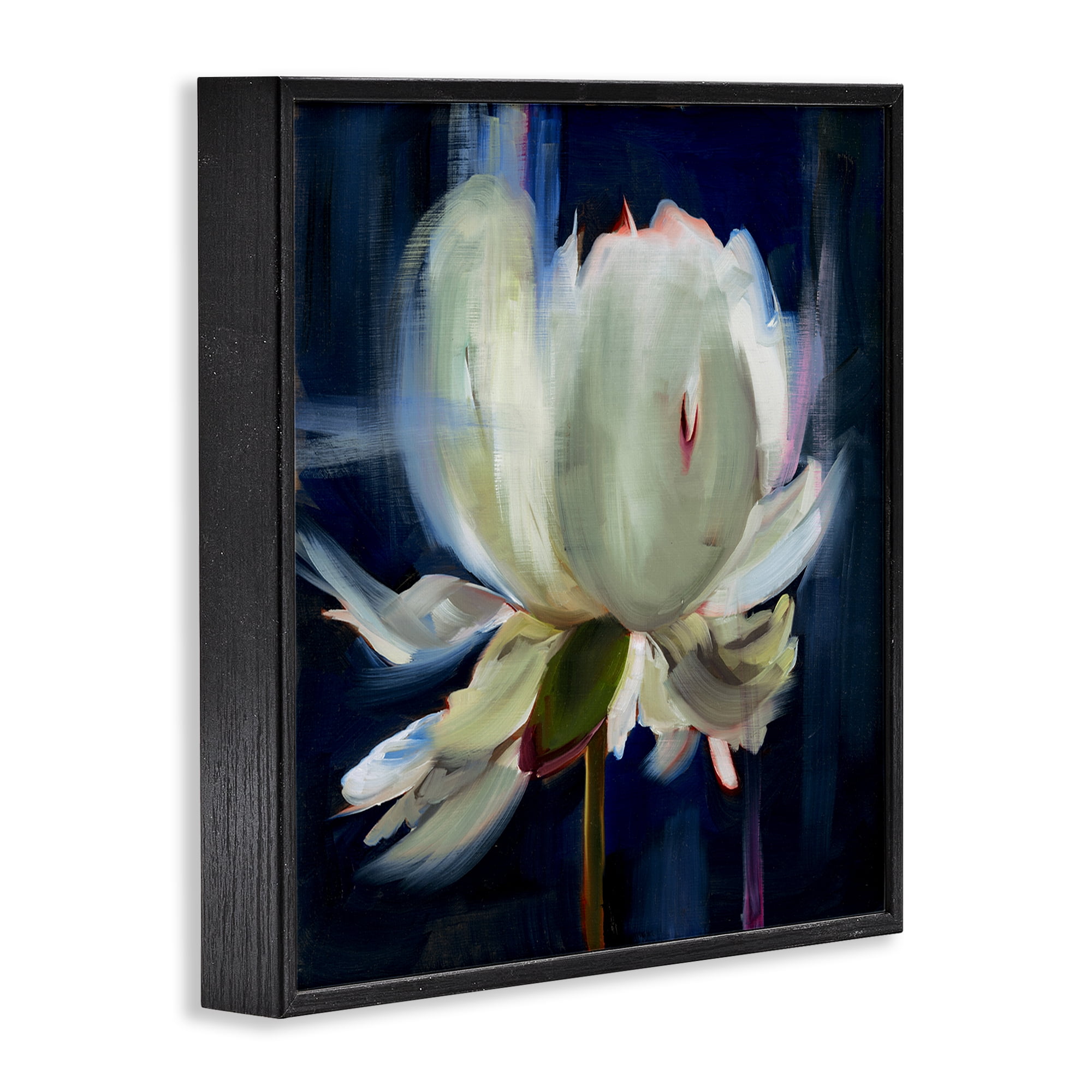 Stupell Industries Abstract Painted Flower Botanical & Floral Painting Black Framed Art Print Wall Art, 17 x 17