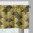 thumbnail image 3 of Ambesonne Mandala Window Valance, Scale Style Circles, 54" X 18", Yellow and Black, 3 of 5