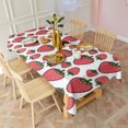thumbnail image 3 of Red Strawberry Plants Fruit White Pattern Rectangle Tablecloth 60"x102",Waterproof Polyester Rectangle Table Cloth, Wipeable Spillproof Polyester Tablecloth for Dining, Camping, Indoor and Outdoor, 3 of 6