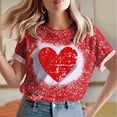 thumbnail image 2 of Plebaso T-Shirts de la Saint-Valentin pour Femmes Imprimé Cœur Tee Tops Décontracté Manches Courtes T-Shirts Femmes P-5TG, 2 of 6