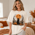 thumbnail image 4 of Vintage Black Cat Ghost Halloween Shirt, Orange Moon Pumpkin Graphic Comfort Colors Tee, Spooky Season Cat Lover Fall Gift - Ivory, S, 4 of 4