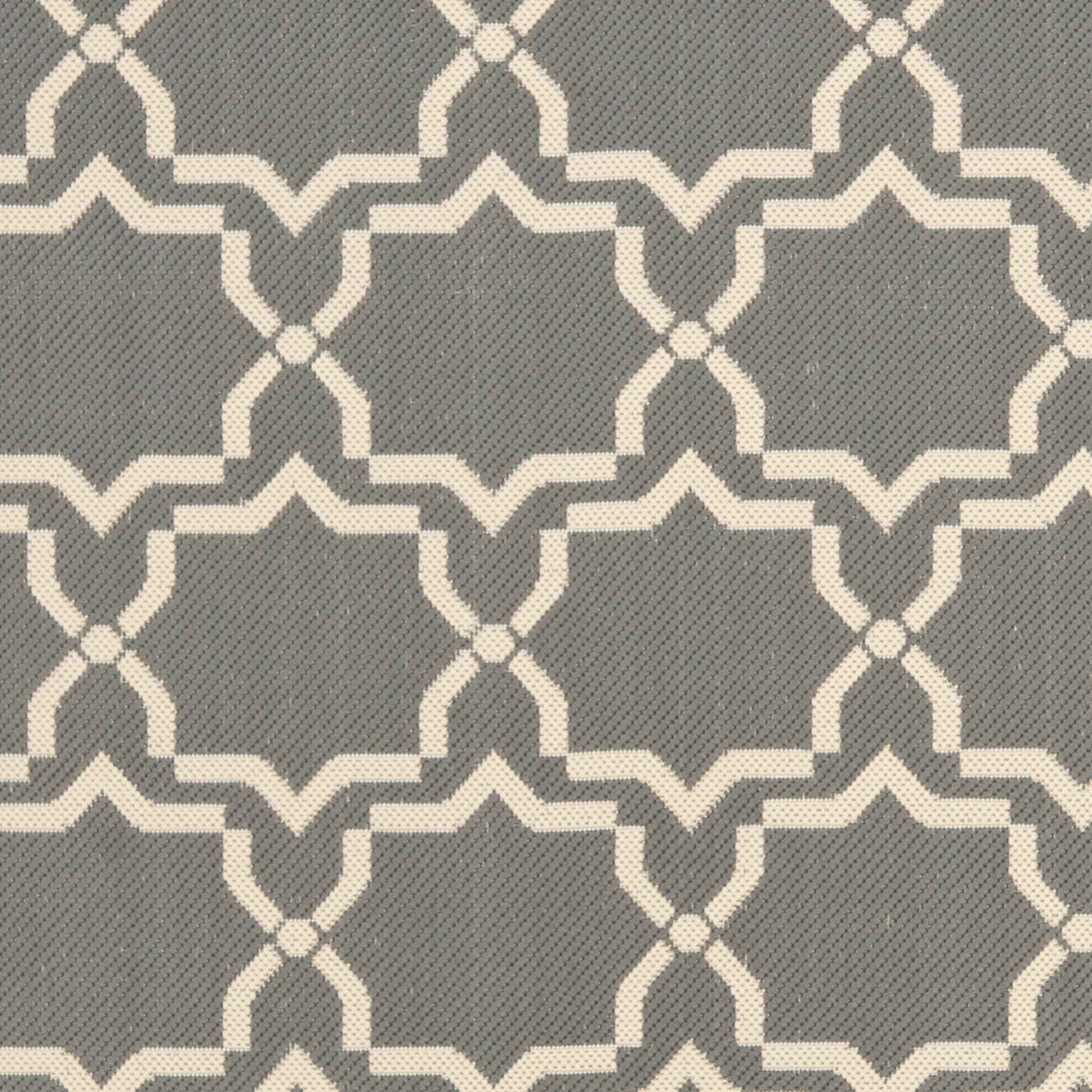 SAFAVIEH Courtyard Allison Geometric Bordered Indoor/Outdoor Area Rug, 9' x 12', Anthracite/Beige