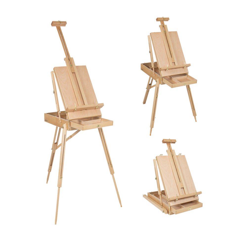 UBesGoo French Wood Art Tripod Painting Easel Stand, Folding Desktop