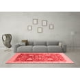 thumbnail image 3 of Ahgly Company Machine Washable Indoor Square Oriental Red Modern Area Rugs, 7' Square, 3 of 4