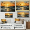 thumbnail image 4 of Designart "Seagulls at Sunset on the Beach" Animals Canvas Art Print, 4 of 5