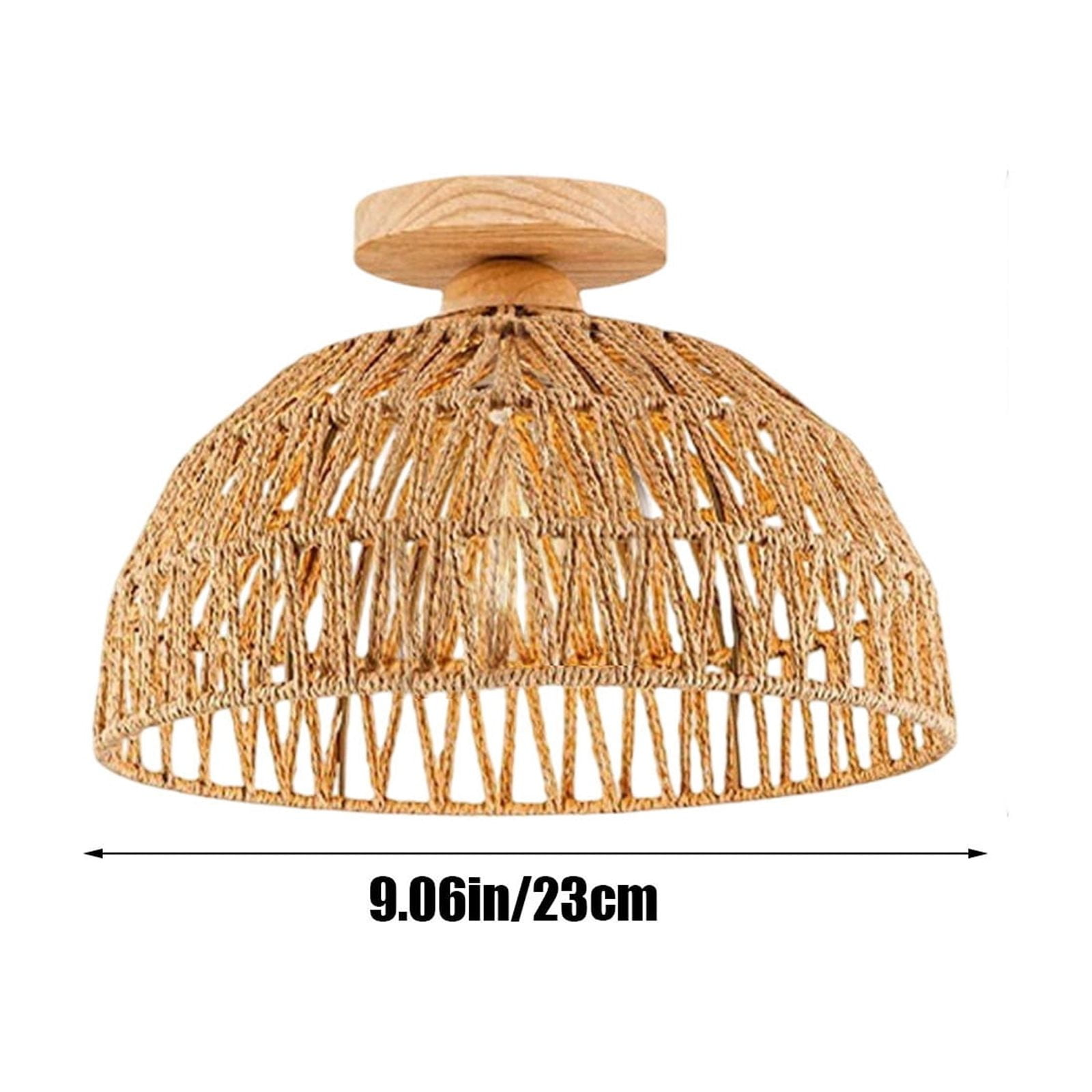 Handwoven Boho Chandelier Ceiling Light Natural Rope Fixture for Bedroom Study Room Home Decor Lamp