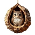 thumbnail image 2 of Woodland Animal Shell Ornaments 2026, Owl Perched Christmas Ornament, 3D Resin Hanging Decorations for Xmas Tree, Year-Round Forest Display and Holiday Keepsake, 2 of 6