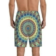 thumbnail image 3 of Naloa Round Mandala1 Men's Short Pajama Pants, Lounge Comfort Shorts with Elasticized Waistband and Side Pockets - Small, 3 of 9