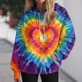 thumbnail image 2 of Godom Women's Hoodies Long Sleeve Sweatshirts Drawstring Pullover Tops with Pocket Casual Tiedye Gradient Print Hooded, 2 of 6