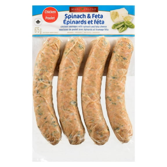 Marcangelo Chicken Sausages with Spinach and Feta Cheese, 679 g