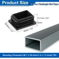 thumbnail image 2 of Uxcell 16 Pcs 1 9/16 x 1 3/16 Inch Tapones de extremo rectangular para tubos de metal, patas de silla, mesa, estanterías, negro, 2 of 6