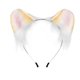 thumbnail image 3 of Diadema con orejas de gatito de peluche para mujer y niña, aro para el pelo con orejas de animal para escenario Amarillo, 3 of 7