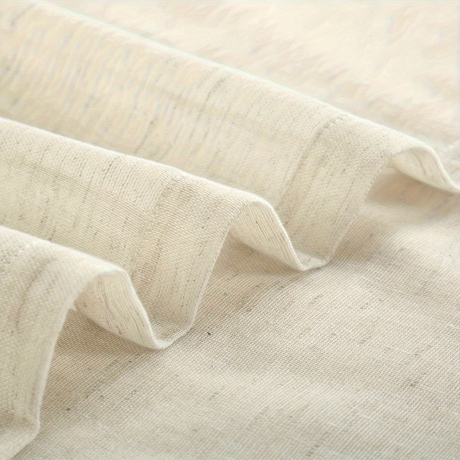 2 Panels Beige Faux Linen Sheer Curtain Set for French & Sidelight Doors, Sunlight Filtering & Privacy with Included Tiebacks
