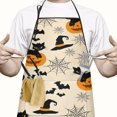 thumbnail image 2 of Black Cat Pumpkin Halloween Pattern Apron-Garden Aprons for Women with Pockets-Cotton Linen Waterproof Kitchen Cooking Gardening Aprons Adjustable for Kitchen,Cooking,BBQ and Salon 33"x27", 2 of 7
