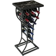 Sorbus Marble Wine Rack Table - Freestanding Wine Display Rack, Holds 11 Bottles (Marble Black)