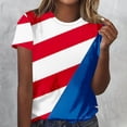 thumbnail image 2 of Ichuanyi Womens Round Neck Short Sleeve T-Shirts Independence Day Graphic Tee Tops Loose Casual Summer Top, 2 of 5
