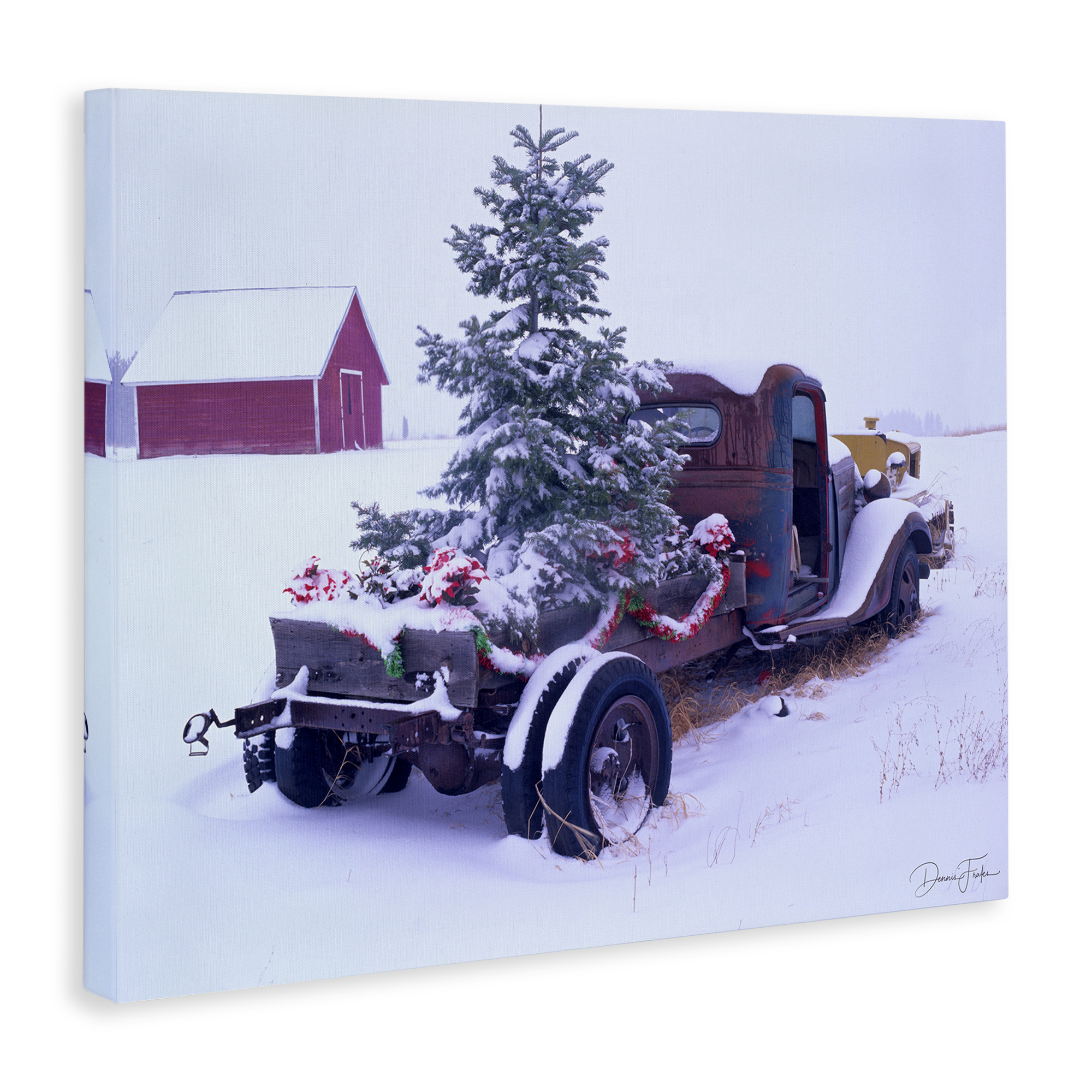 Stupell Industries Christmas Tree Truck Holiday Painting Gallery Wrapped Canvas Art Print Wall Art, 40 x 30