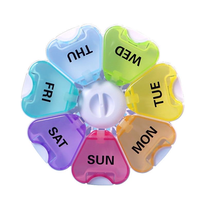 nipocaio Pill Organizer, Weekly Pill Organizer, Pill Box, Pill Box 7 Day, Travel Pill Case Seven colors
