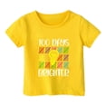 thumbnail image 4 of Glisme Girls Tops Size 12-13 Years Unisex Graphic Tee Letter Print Short Sleeve T Shirt For Back To School Casual Comfort T-Shirts Relaxed Fit Yellow Tee, 4 of 4
