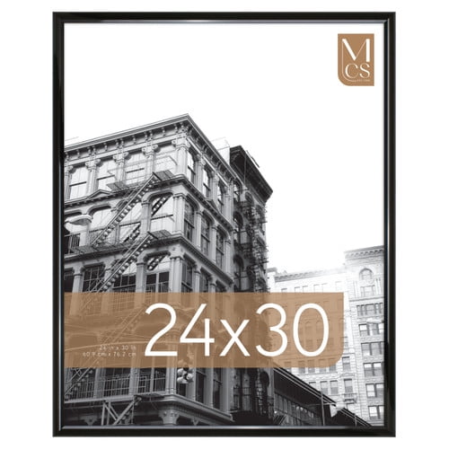 MCS Trendsetter 24x30 Poster Frame Black High-Gloss, Vertical & Horizontal Wall Hanging Large Picture Frame for Photos, Posters & Art Prints (1-Pack)