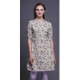 thumbnail image 4 of Bimba Roll Up Sleeve Kurti For Women Printed Mandarin Collar Short Kurti Tops, 4 of 6