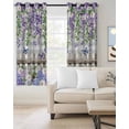 thumbnail image 2 of Spring Purple Flowers Blackout Curtains for Bedroom Living Room Darkening Curtains 63 Inches Long Farmhouse Leaves Fences Gray Plaid Window Curtain 2 Panels Set Window Treatment Drapes 42"x63", 2 of 9