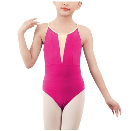 ZZwxWA Baby Girls Camisole Dance Leotards with Adjustable Straps Ballet Leotards for Kids Backless Ballet Dance Leotard Festival Gift