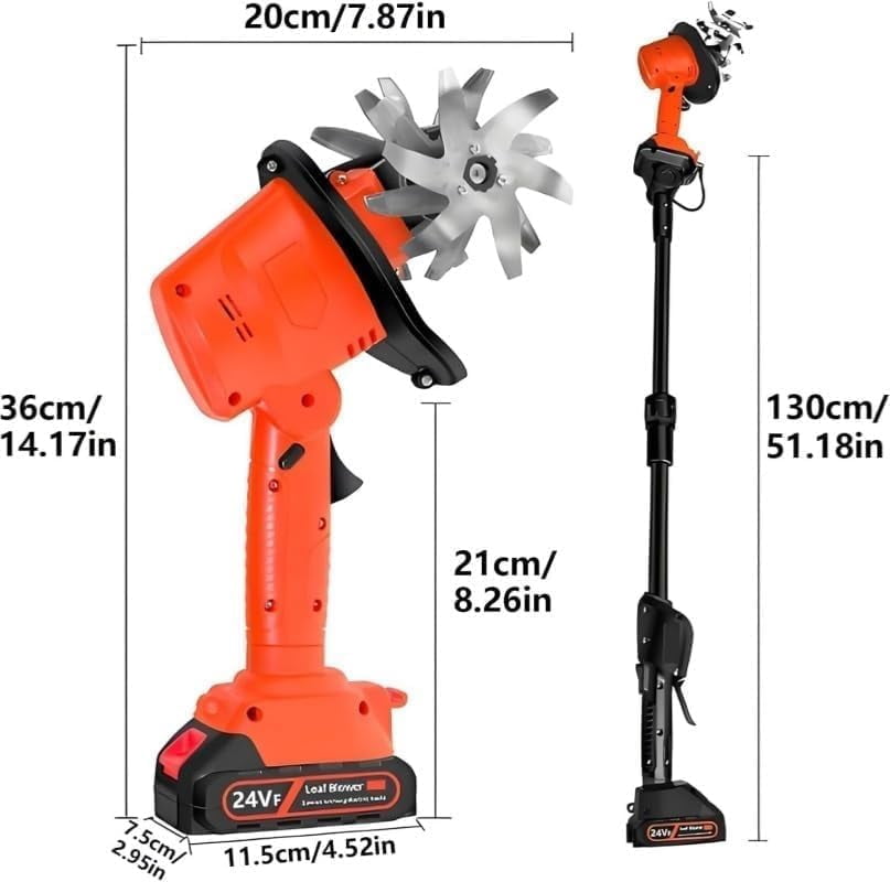 BN-LINK Cordless Tiller Cultivator, 360RPM Electric Garden Tiller, with Batteries & Charger, Garden Rototiller for Lawn/Gardening/Soil Cultivation
